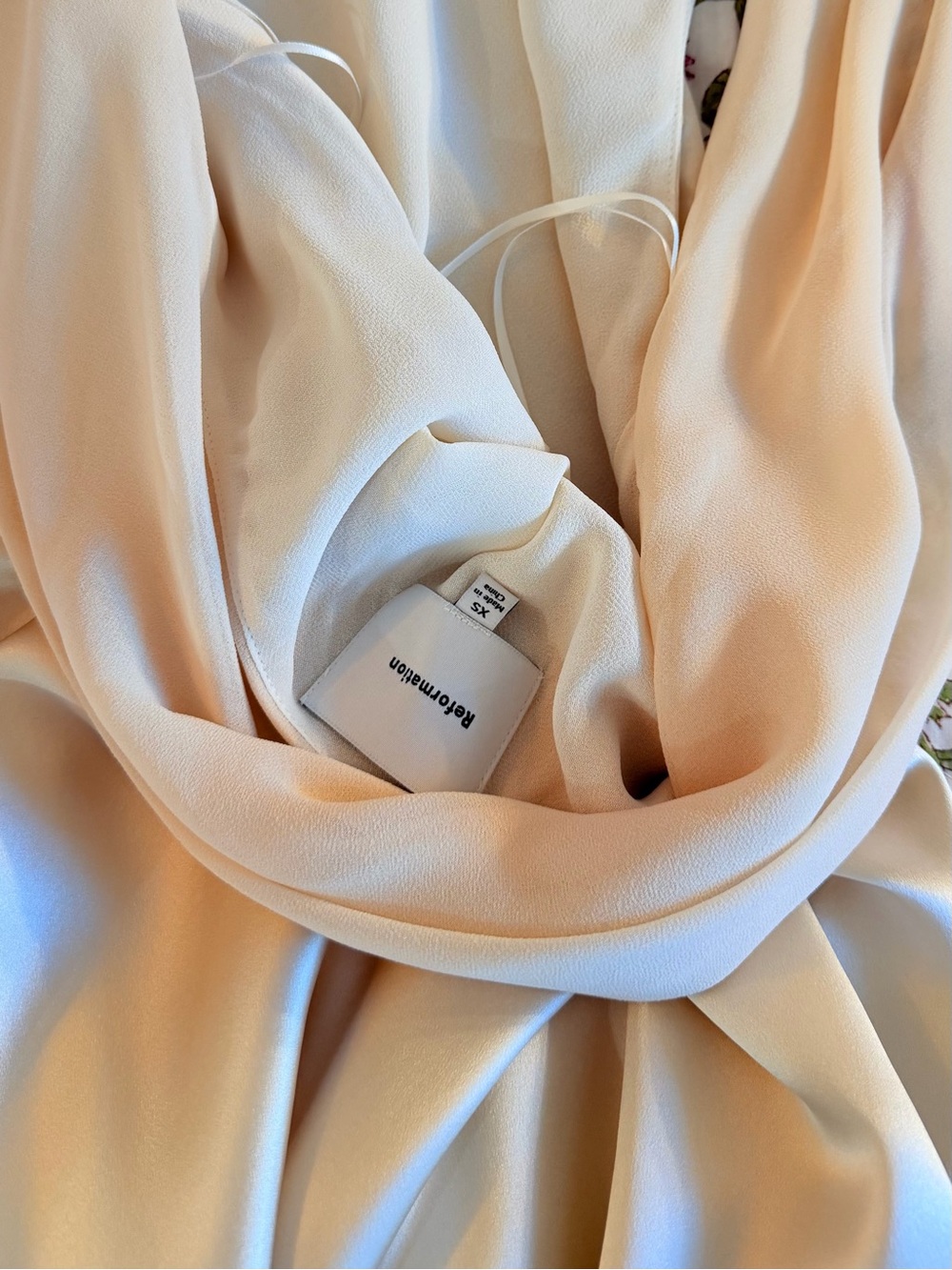 Reformation Jonelle Silk Dress In Almond, NWOT, NEVER WORN, NO FLAWS. - Picture 5 of 12
